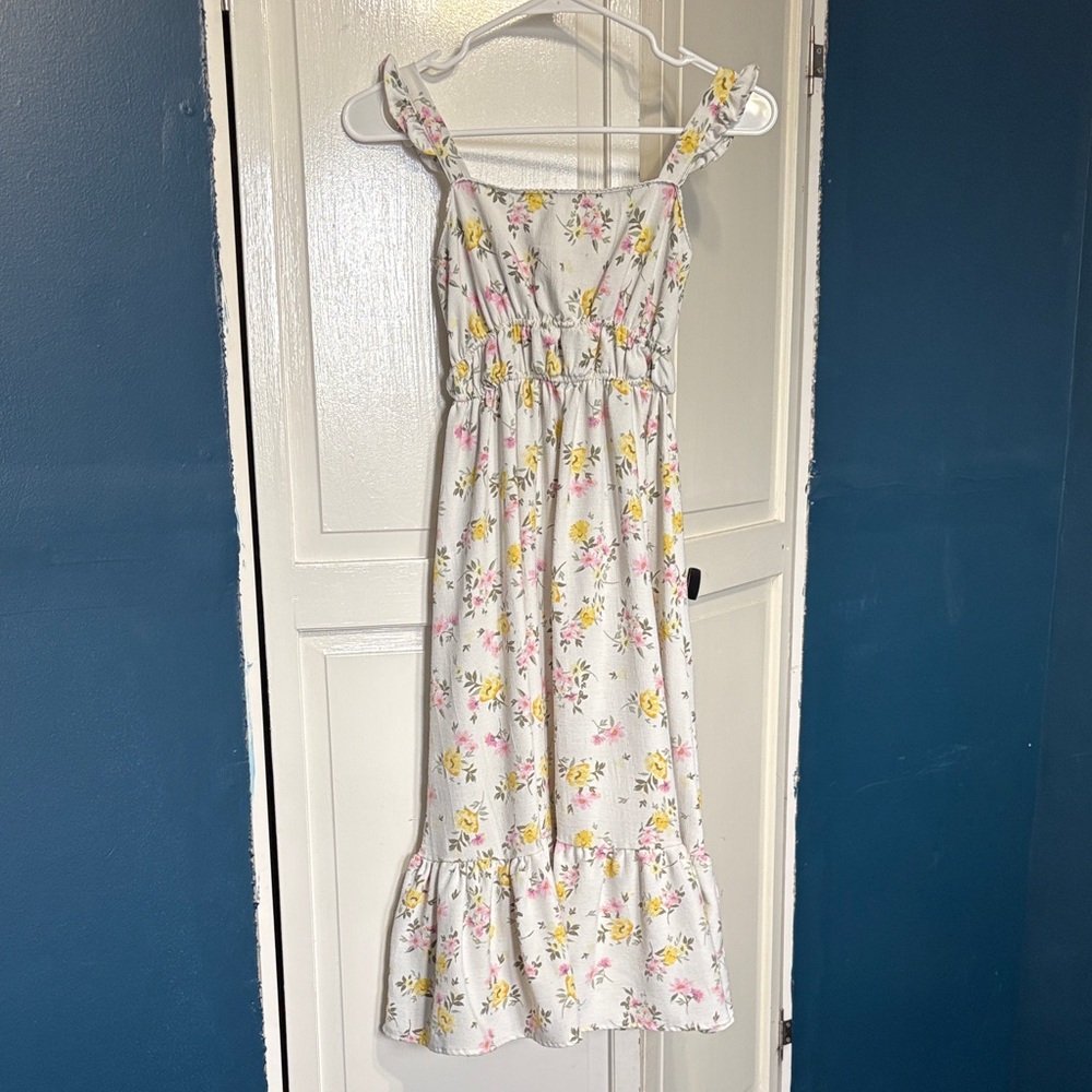 Floral Kids Dress with Ruffle Straps